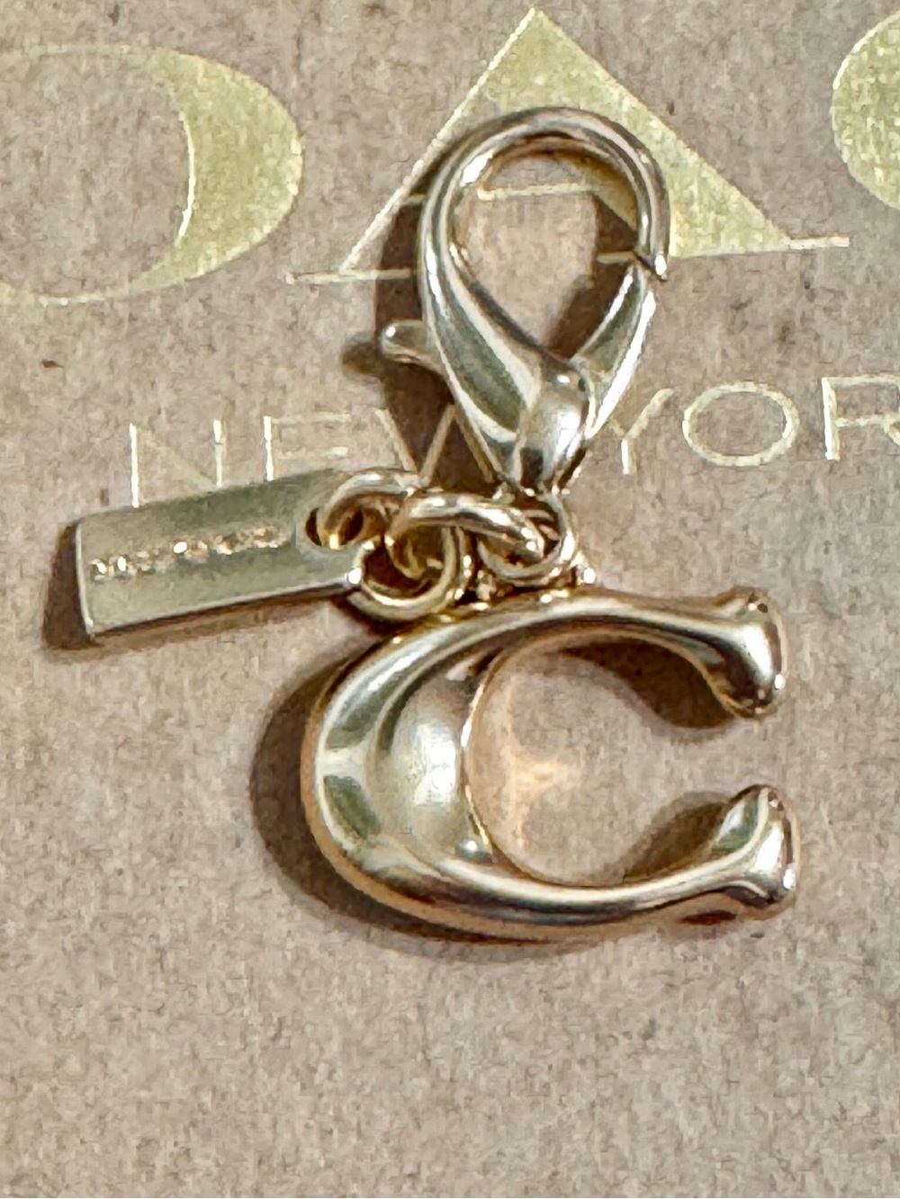 Coach Gold-Tone Signature 'C' Key & Charm Clip